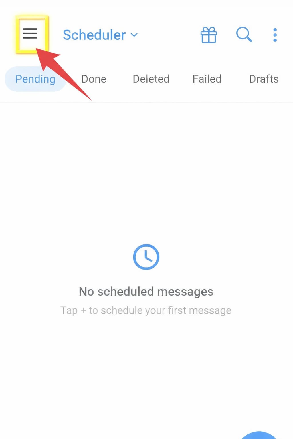 Open SKEDit app and tap menu