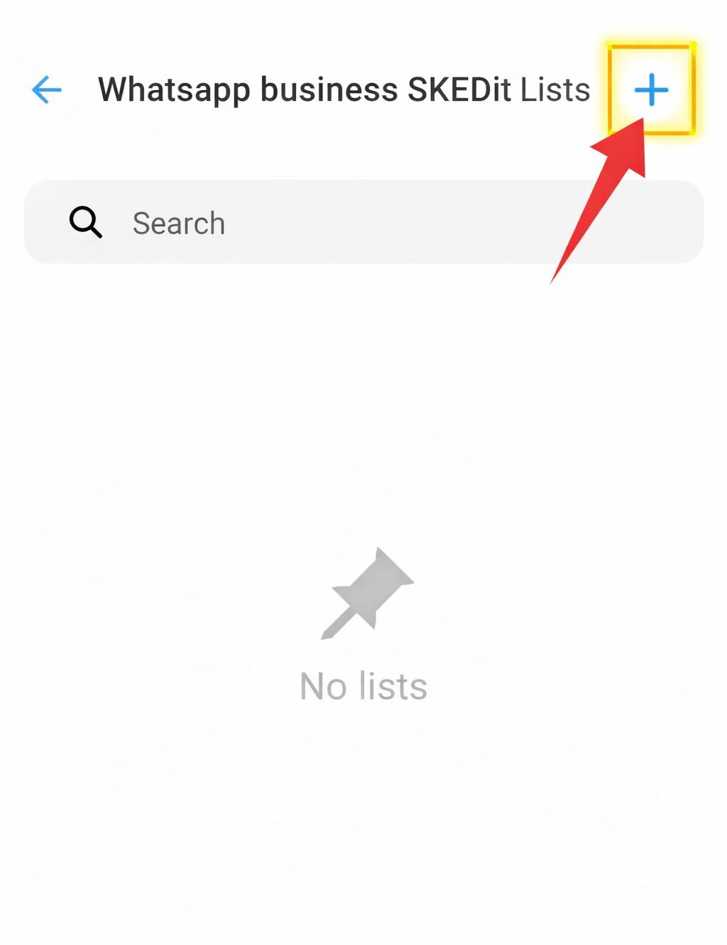 Tap plus button
