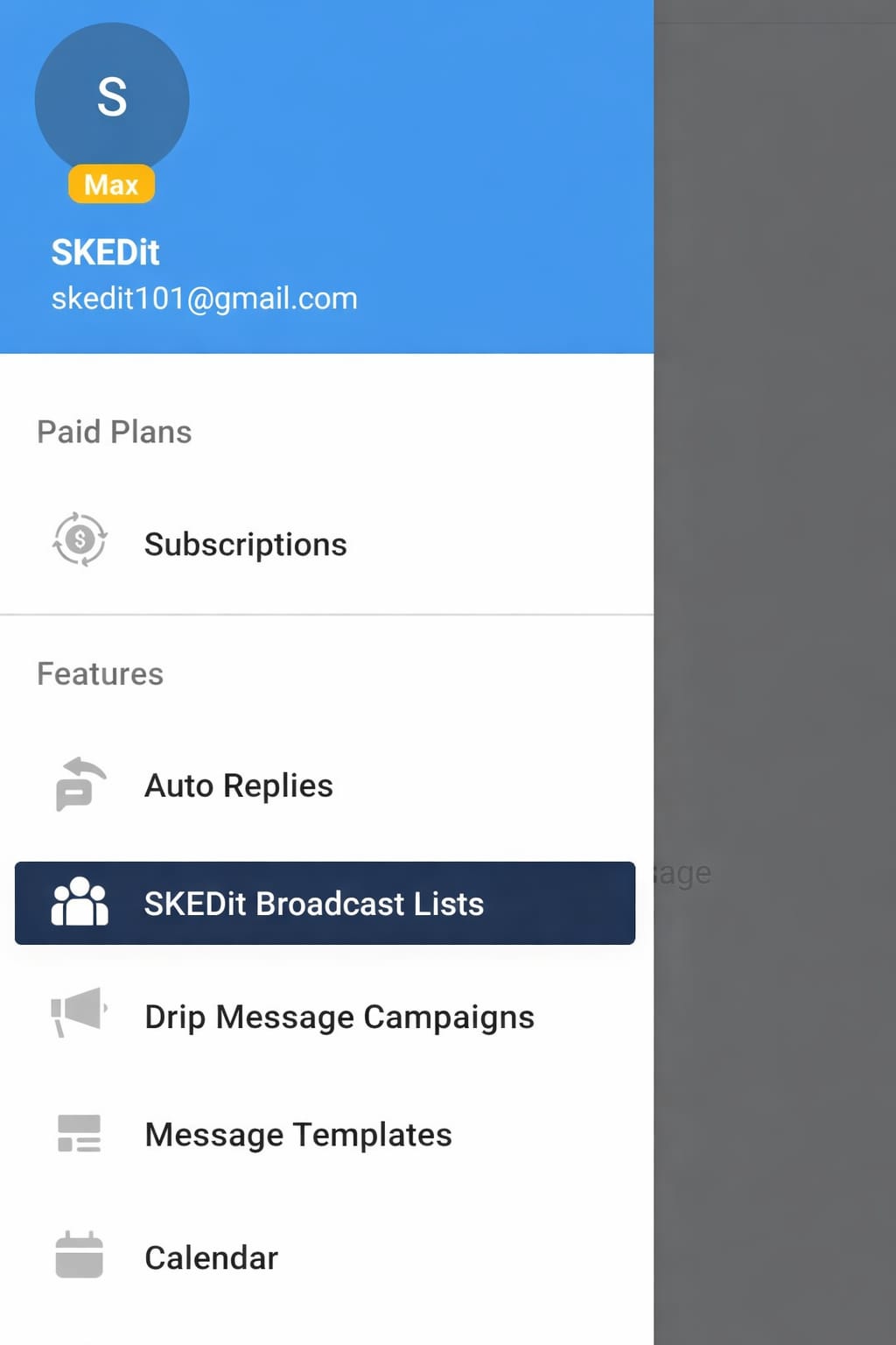 Tap SKEDit Broadcast Lists