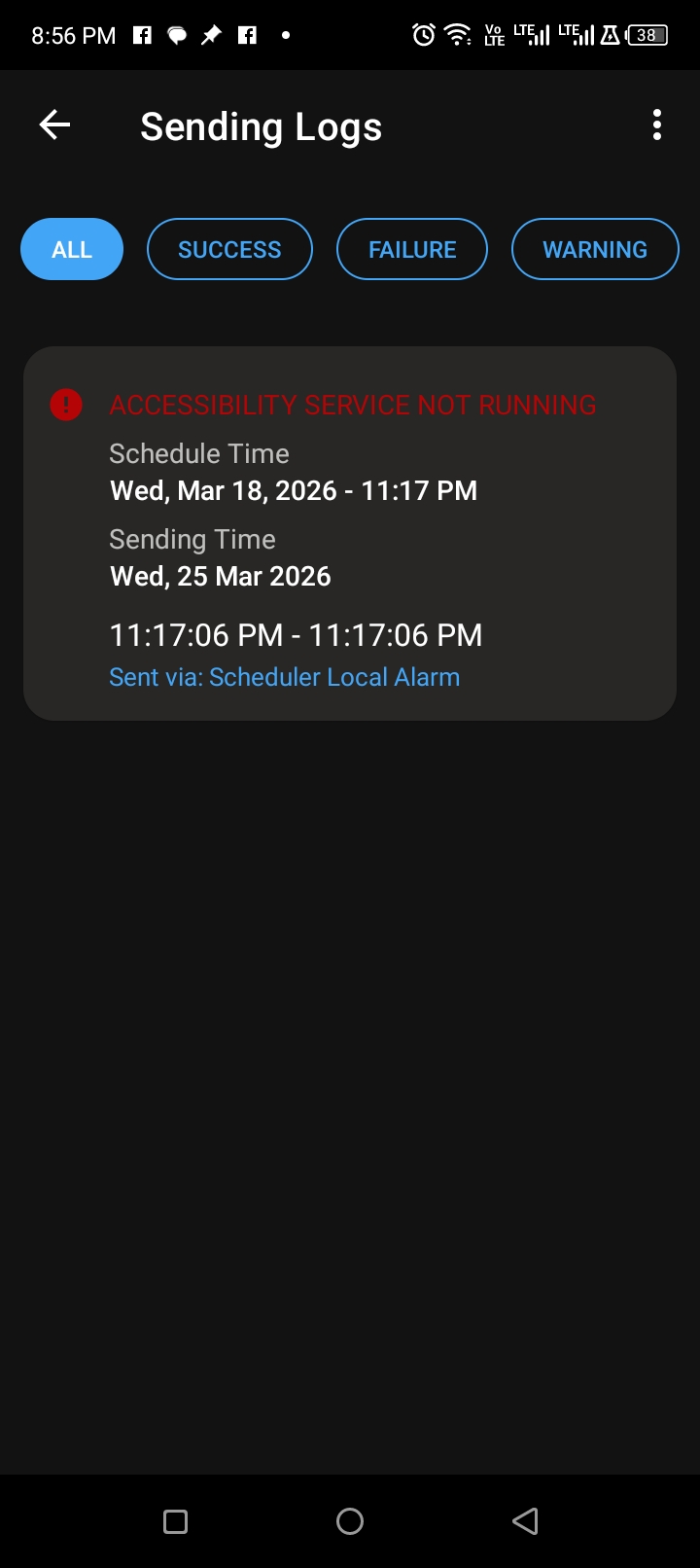 Accessibility Service Not Running log