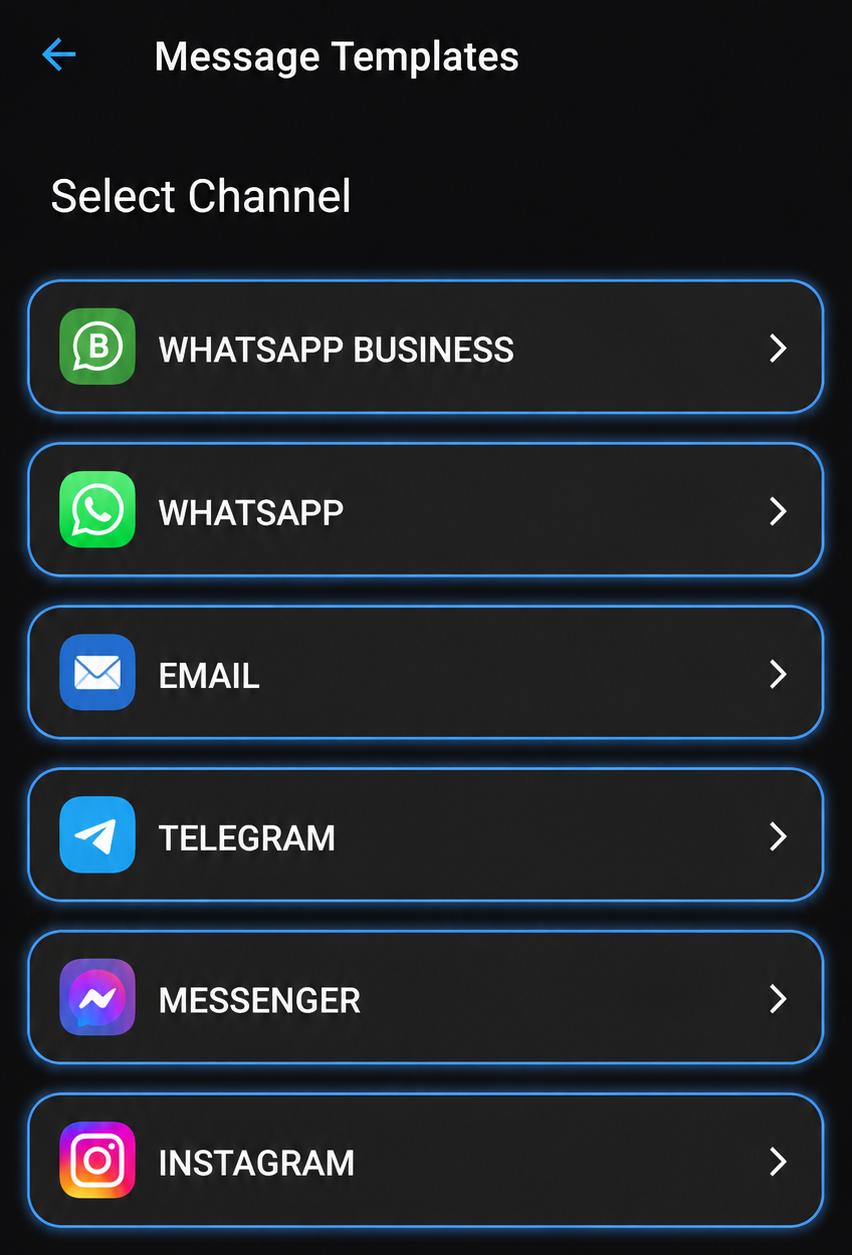 Message Templates — Select Channel